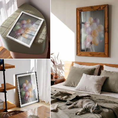 Impression sur toile Ballons pastel sur fond gris