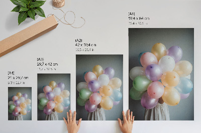Impression sur toile Ballons pastel sur fond gris