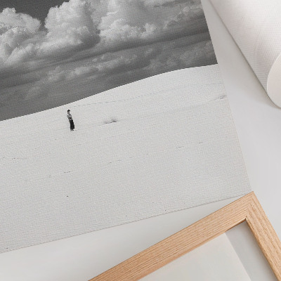 Décoration murale Composition en noir et blanc avec des nuages ​​et du désert