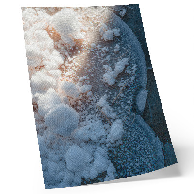 Affiche décorative Cristaux de glace aux tons blancs et bleus pour une ambiance hivernale
