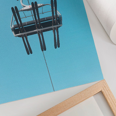 Affiche décorative Téléphérique sur fond de ciel bleu