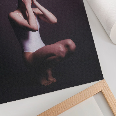 Affiche décorative Une silhouette dans l'obscurité avec des particules magiques