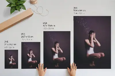 Affiche décorative silhouette dans l'obscurité avec des particules magiques