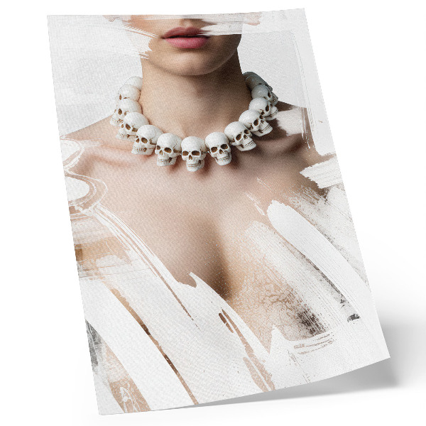 Affiche décorative Collier crâne, contraste artistique moderne