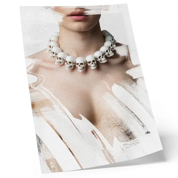 Affiche décorative au motif de crâne représentation artistique moderne contrastée
