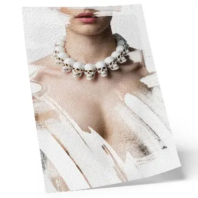 Affiche décorative au motif de crâne représentation artistique moderne contrastée