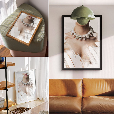 Affiche décorative Collier crâne, contraste artistique moderne