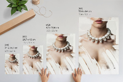 Affiche décorative Collier crâne, contraste artistique moderne