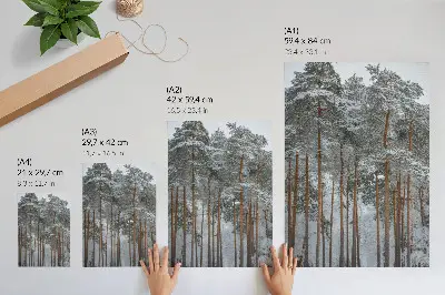 Impression sur toile forêt d'hiver avec des arbres enneigés évoquant la paix et l'harmonie de la nature