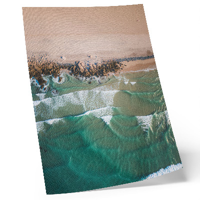 Décoration murale vue du haut des vagues et du sable de la plage