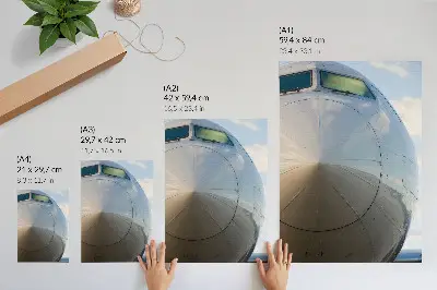 Affiche décorative avion gros plan sur un appareil élégant aux détails métalliques