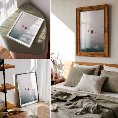 Affiche décorative Bouées de glace sur fond orange froid