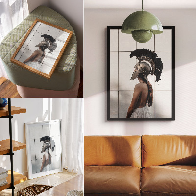 Impression sur toile Figurine casquée, style réaliste classique