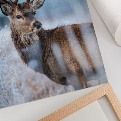 Affiche décorative La beauté de la nature, paysage hivernal, cerf majestueux