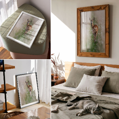 Décoration murale Chevreuil en arrière-plan d'une nature harmonieuse et paisible