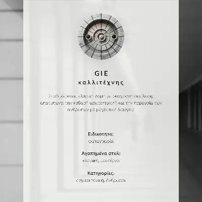 Affiche décorative façade crème avec fenêtres noires et blanches au style classique