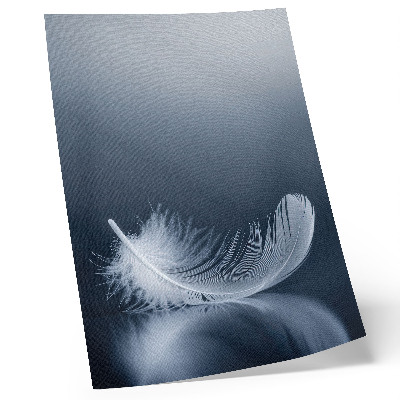 Impression sur toile Plume blanche sur fond gris, paix et harmonie