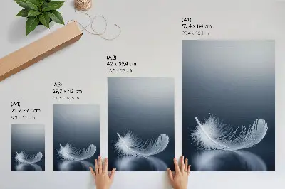 Impression sur toile plume blanche sur fond gris évoquant la paix et l'harmonie
