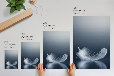Impression sur toile Plume blanche sur fond gris, paix et harmonie