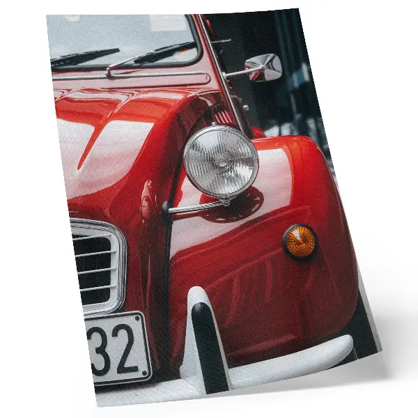Impression sur toile voiture classique aux détails expressifs dans une ambiance rétro