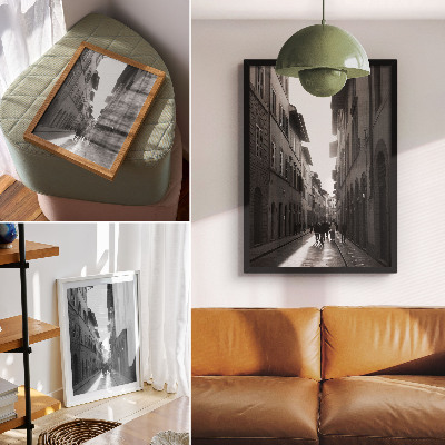 Affiche décorative Le charme monochrome d'une rue historique