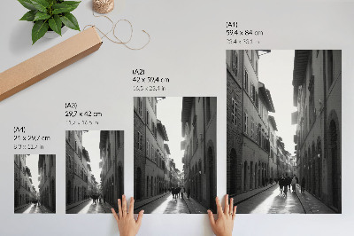 Affiche décorative Le charme monochrome d'une rue historique