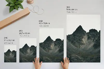 Décoration murale représentant des sommets montagneux majestueux dans une nature à l'état brut