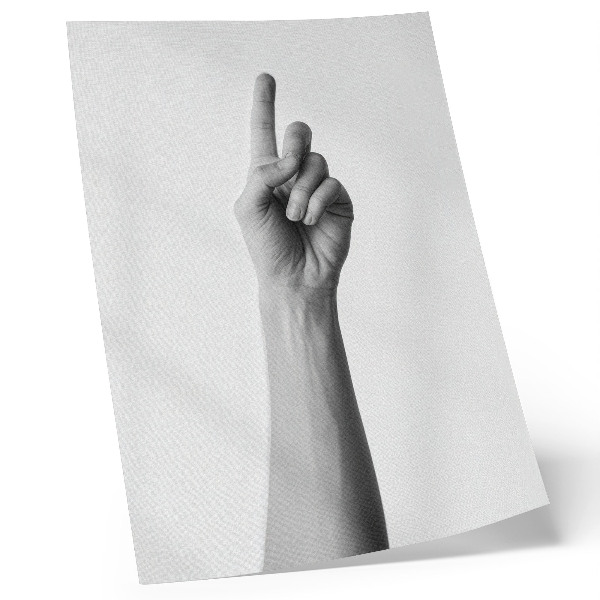 Impression sur toile Main monochrome sur fond blanc