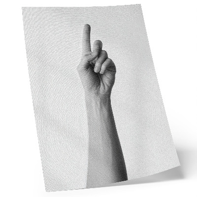 Impression sur toile Main monochrome sur fond blanc