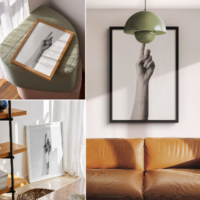 Impression sur toile Main monochrome sur fond blanc