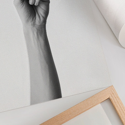 Impression sur toile Main monochrome sur fond blanc