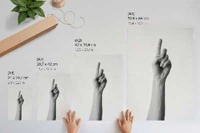 Impression sur toile Main monochrome sur fond blanc