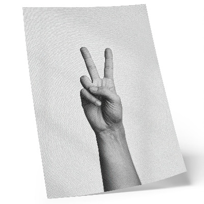 Affiche décorative geste de paix en noir et blanc, élégance minimaliste