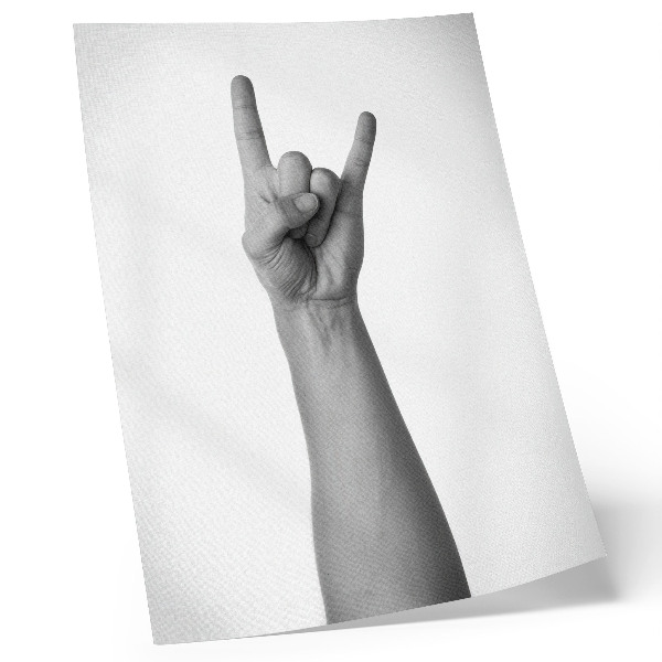 Décoration murale Geste minimaliste de la main en noir et blanc