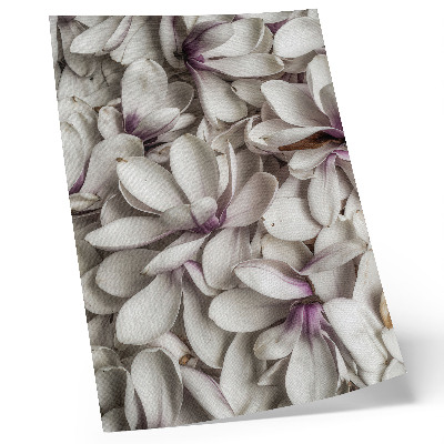 Décoration murale Pétales blancs dans un motif floral violet effet naturel