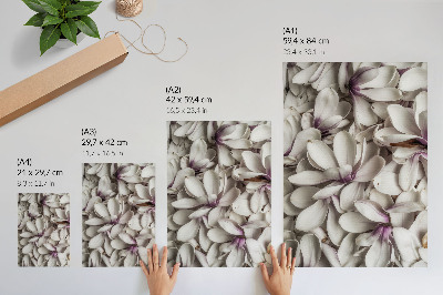 Décoration murale Pétales blancs dans un motif floral violet effet naturel