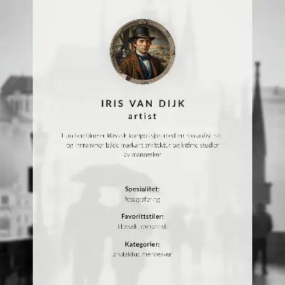 Affiche décorative une promenade sous la pluie avec une architecture historique et un couple