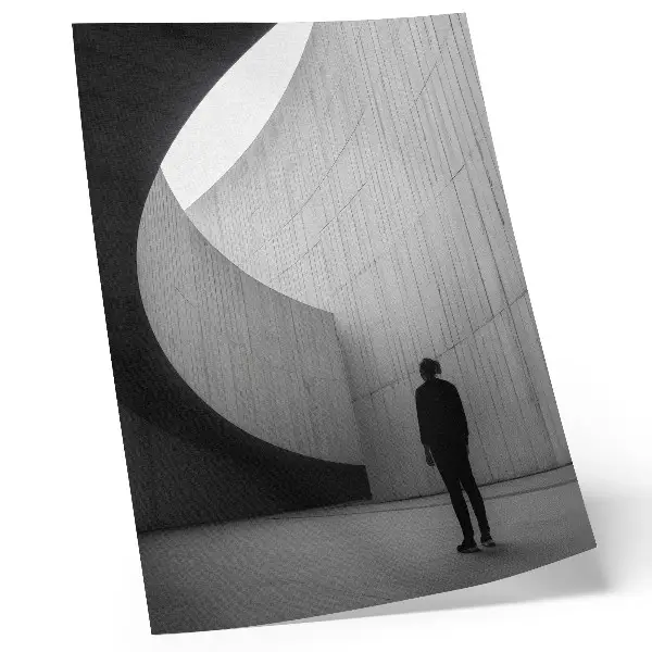Décoration murale architecture courbe dans des tons monochromes