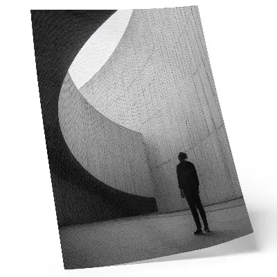 Décoration murale architecture courbe dans des tons monochromes