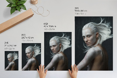 Impression sur toile Fond sombre, mise au point sur des cheveux blancs délicats