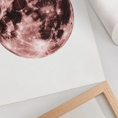 Affiche décorative domination des teintes chaudes avec détails de la lune