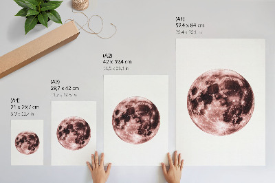 Affiche décorative Domination des teintes chaudes, détails de la lune