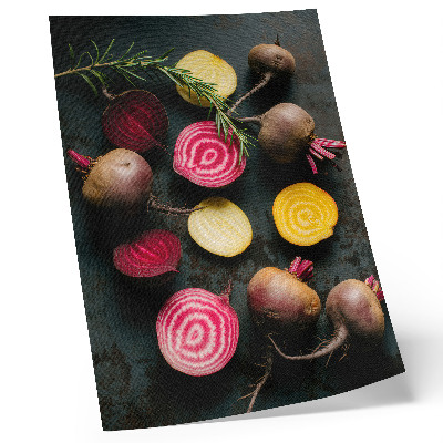 Impression sur toile Betterave et romarin, teintes chaudes naturelles