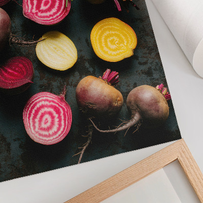 Impression sur toile Betterave et romarin, teintes chaudes naturelles