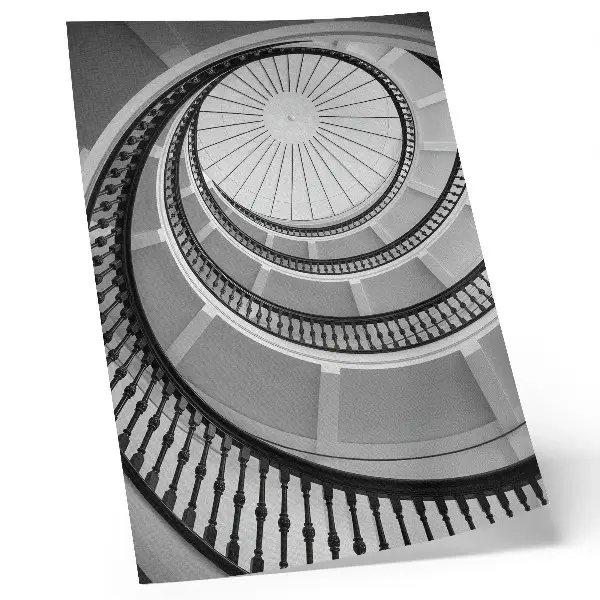 Décoration murale escalier en colimaçon noir et blanc au design moderne et élégant