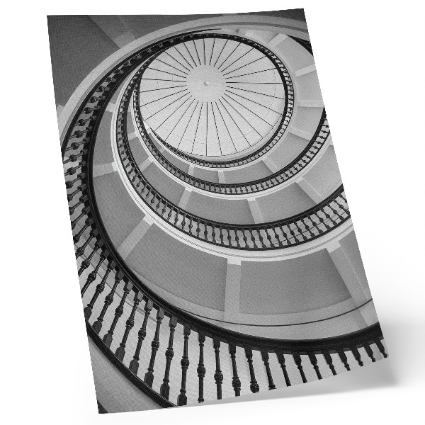 Décoration murale Escalier en colimaçon noir et blanc, moderne et élégant