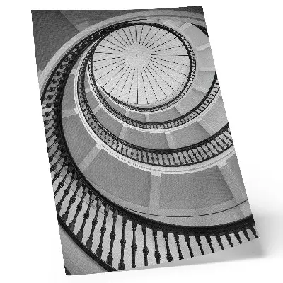 Décoration murale escalier en colimaçon noir et blanc au design moderne et élégant