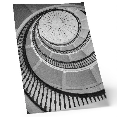 Décoration murale Escalier en colimaçon noir et blanc, moderne et élégant