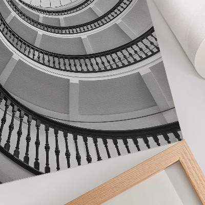Décoration murale Escalier en colimaçon noir et blanc, moderne et élégant