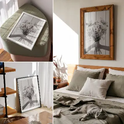 Affiche décorative fleurs délicates au style minimaliste, élégant et subtil